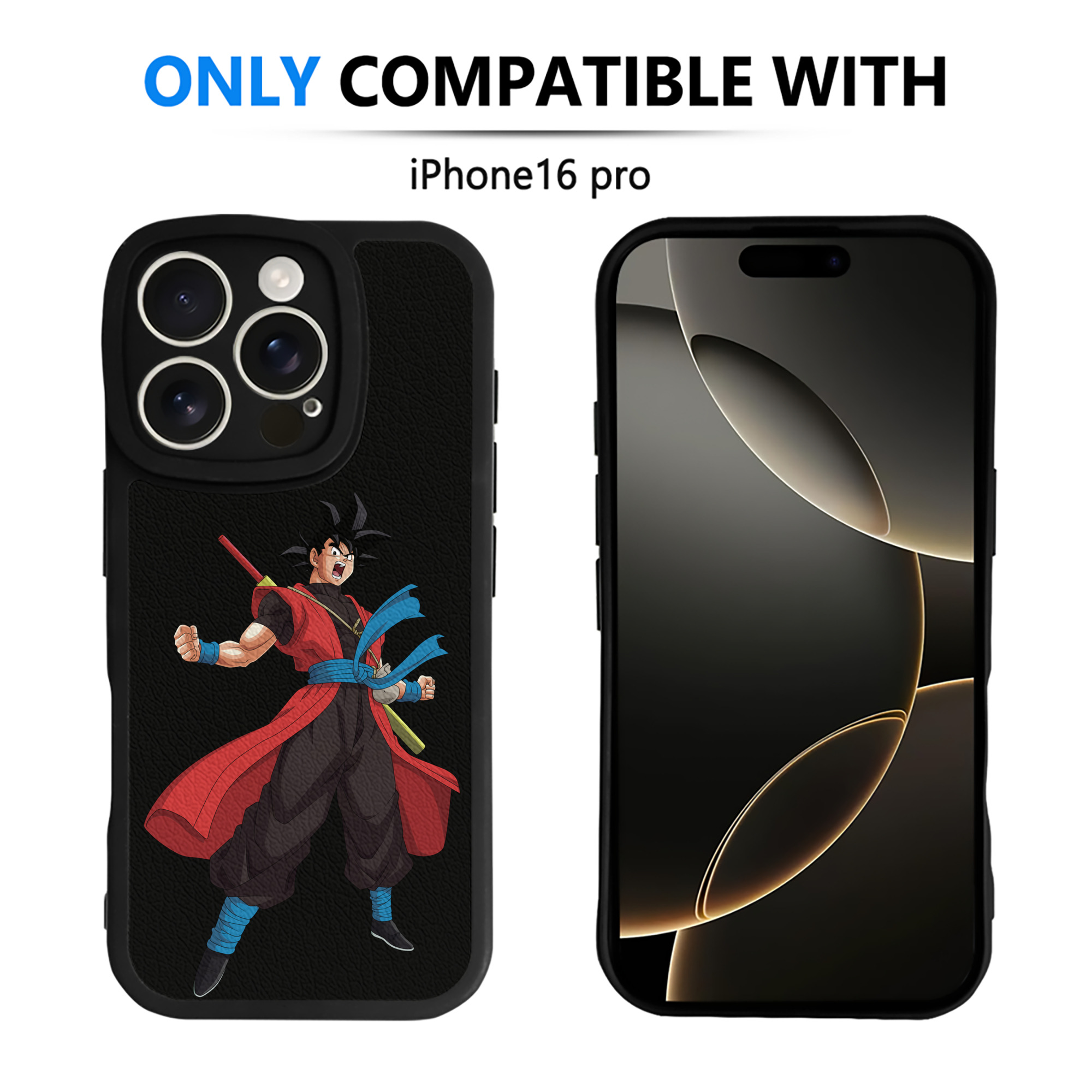 （画像用） ドラゴンボール 孫悟空（そん ごくう）Son Goku カカロット DRAGON BALL Kakarotto 【iPhone 16シリーズ対応】シリコンスマホケース（レザー調） 材質：シリコン